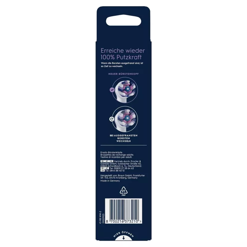 Cabeça de escova de dentes Oral-B 373210 2 unidades branco