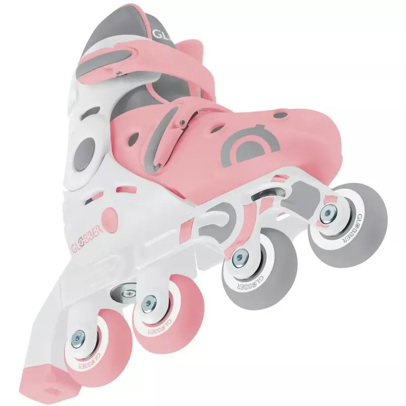Patins de aprendizagem para crianças GLOBBER 2 em 1 tamanho 30–33 rosa – conjunto ajustável de inline/quad para principiantes