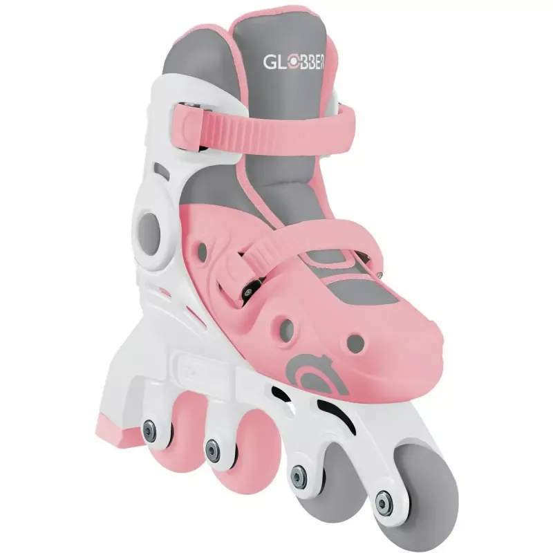 Patins de aprendizagem para crianças GLOBBER 2 em 1 tamanho 30–33 rosa – conjunto ajustável de inline/quad para principiantes