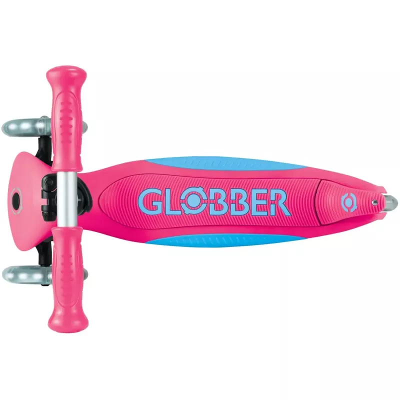 Trotinete compacta GLOBBER Primo Foldable Plus Lights – rosa/azul-claro