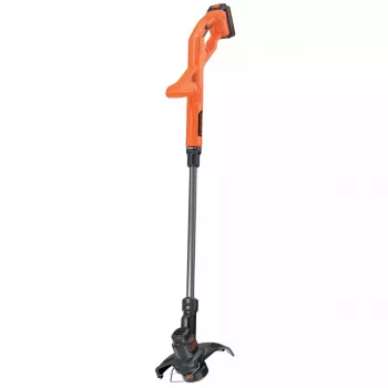 Black & Decker ST182320-QW aparador de relva a bateria, 18 V, 2,0 Ah Li-Ion, largura de corte de 25 cm, com bateria e carregador, laranja/preto