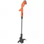 Black & Decker ST182320-QW aparador de relva a bateria, 18 V, 2,0 Ah Li-Ion, largura de corte de 25 cm, com bateria e carregador, laranja/preto