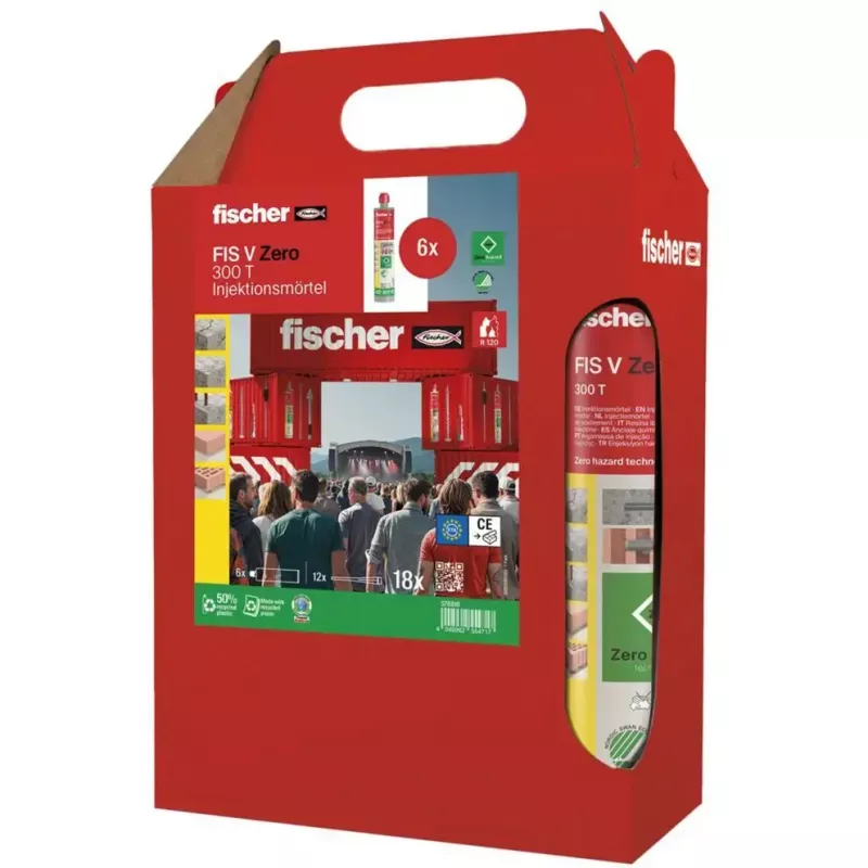 Argamassa de injeção FISCHER FIS V Zero 300 T, 6 × 300 ml cartuchos (verde)