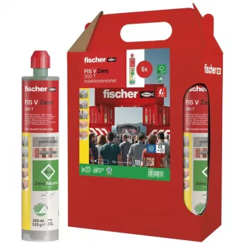 Argamassa de injeção FISCHER FIS V Zero 300 T, 6 × 300 ml cartuchos (verde)