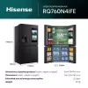 Hisense RQ760N4IFE combinado multiportas, de instalação livre, frigorífico 345 l, congelador 232 l, dispensador de água/gelo, 178,5 cm, classe energética E, preto