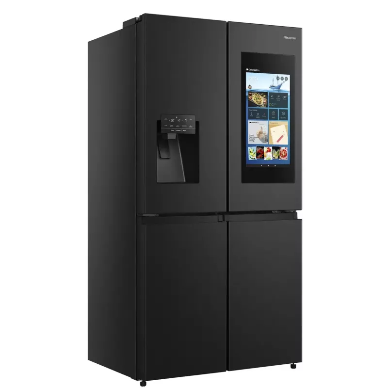 Hisense RQ760N4IFE combinado multiportas, de instalação livre, frigorífico 345 l, congelador 232 l, dispensador de água/gelo, 178,5 cm, classe energética E, preto