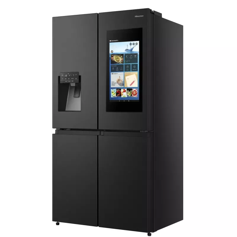 Hisense RQ760N4IFE combinado multiportas, de instalação livre, frigorífico 345 l, congelador 232 l, dispensador de água/gelo, 178,5 cm, classe energética E, preto