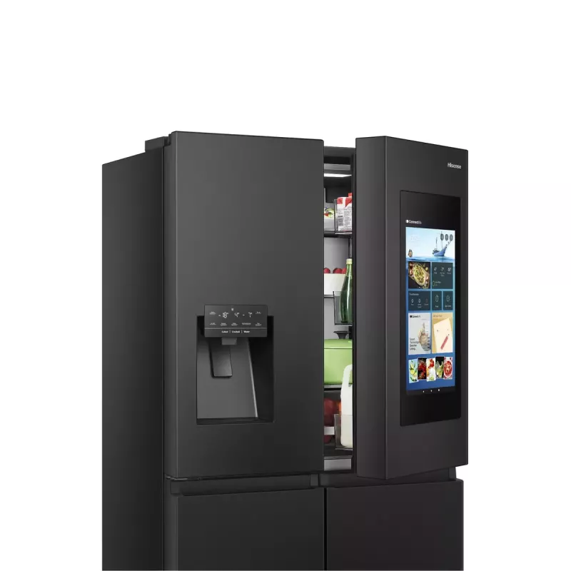 Hisense RQ760N4IFE combinado multiportas, de instalação livre, frigorífico 345 l, congelador 232 l, dispensador de água/gelo, 178,5 cm, classe energética E, preto