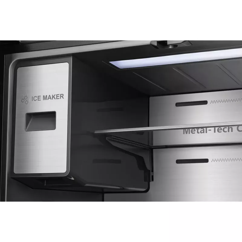 Hisense RQ760N4IFE combinado multiportas, de instalação livre, frigorífico 345 l, congelador 232 l, dispensador de água/gelo, 178,5 cm, classe energética E, preto