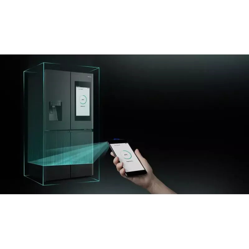 Hisense RQ760N4IFE combinado multiportas, de instalação livre, frigorífico 345 l, congelador 232 l, dispensador de água/gelo, 178,5 cm, classe energética E, preto