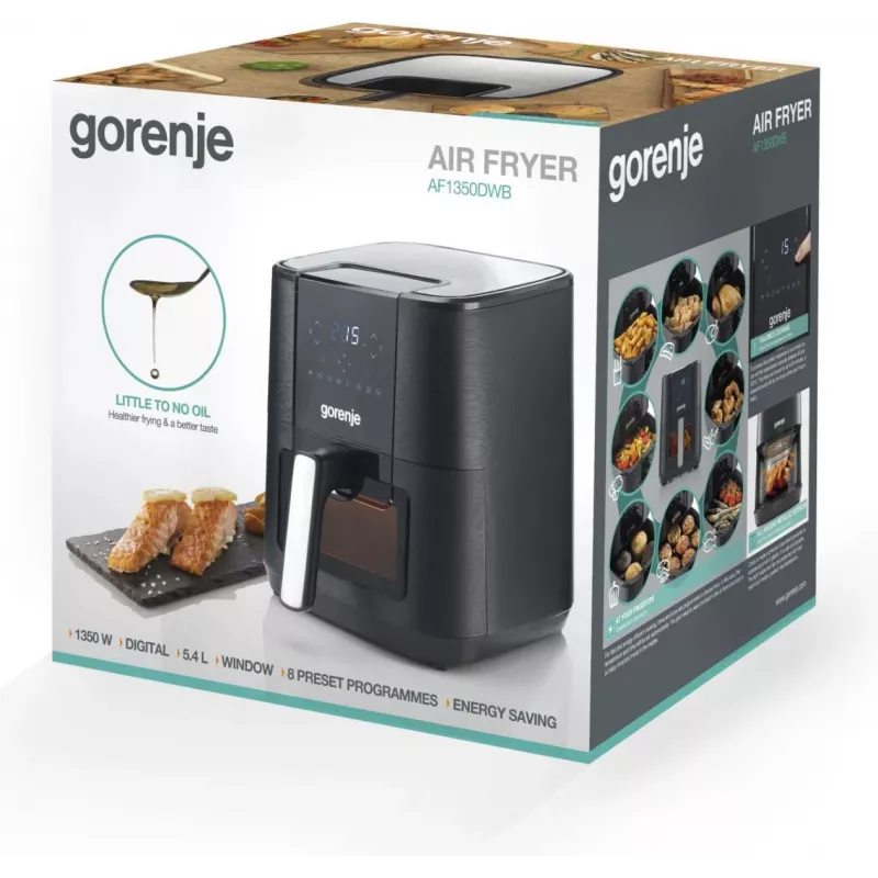 Gorenje AF1350DWB Fritadeira de ar quente individual 5,4 L de instalação livre 1350 W preta