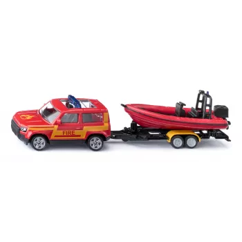 Siku Land Rover Defender com barco Modelo SUV pré-montado