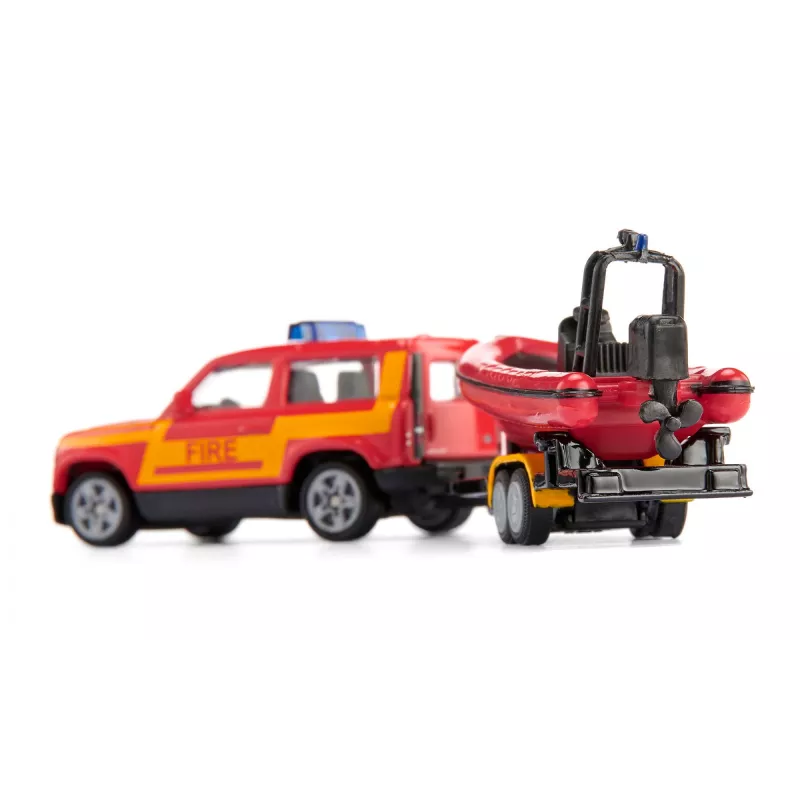 Siku Land Rover Defender com barco Modelo SUV pré-montado