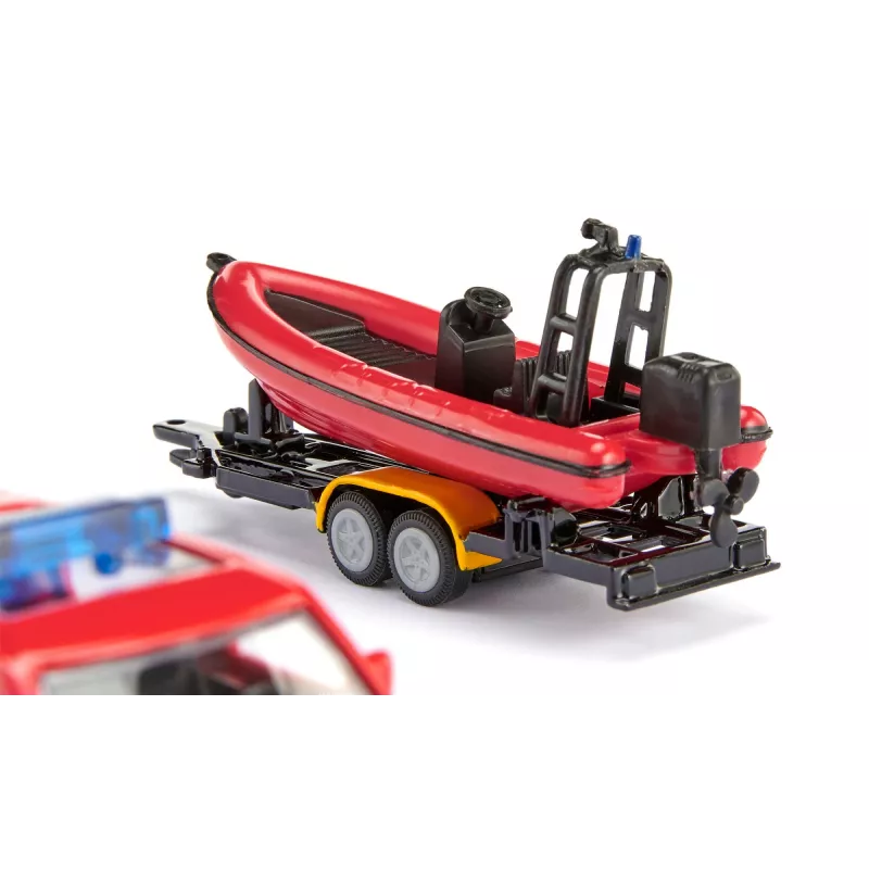 Siku Land Rover Defender com barco Modelo SUV pré-montado