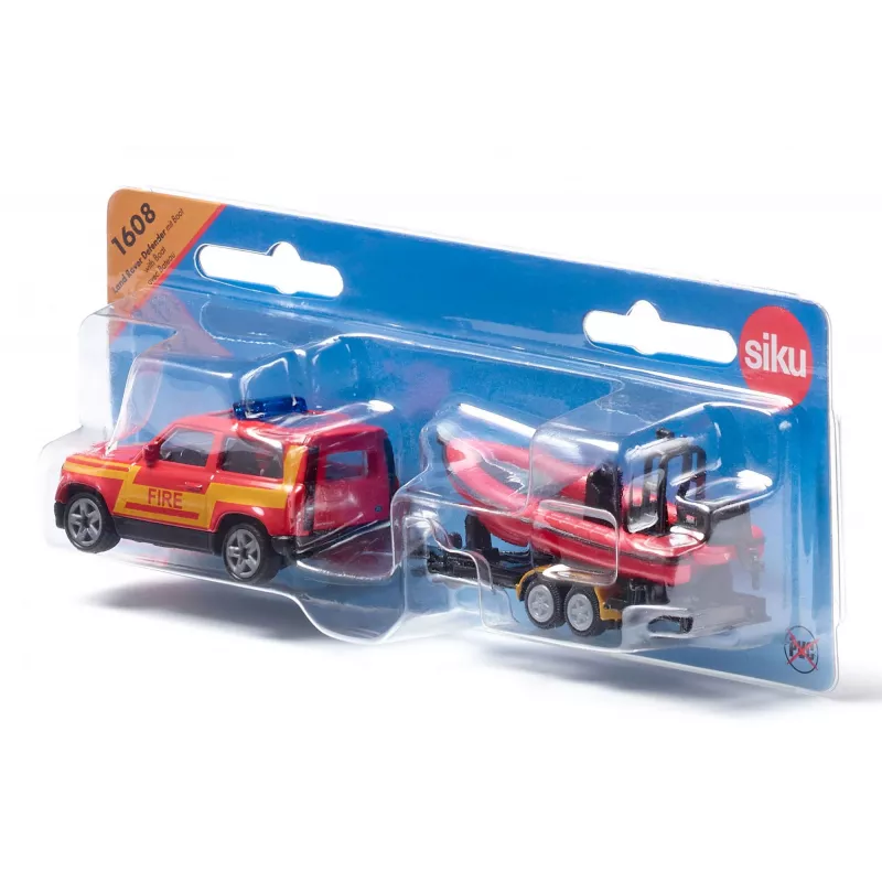Siku Land Rover Defender com barco Modelo SUV pré-montado