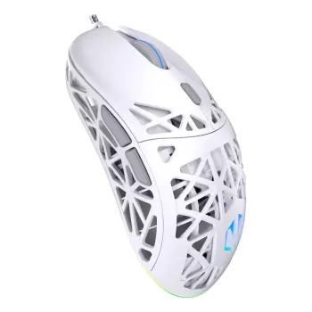 Rato gaming com fio ENDORFY LIV Onyx White — ambidestro, ótico 12000 DPI, 6 botões, cabo de 1,8 m