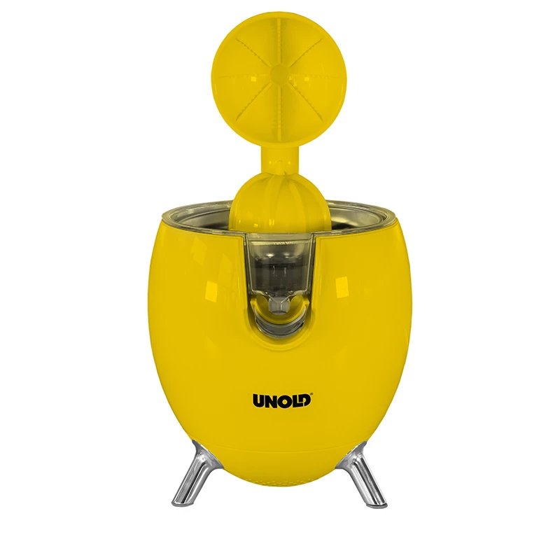 Unold 78132 Power Juicy espremedor de citrinos elétrico, 300 W, antigotejo, arranque/paragem automático, amarelo/aço inoxidável