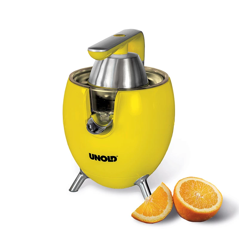 Unold 78132 Power Juicy espremedor de citrinos elétrico, 300 W, antigotejo, arranque/paragem automático, amarelo/aço inoxidável
