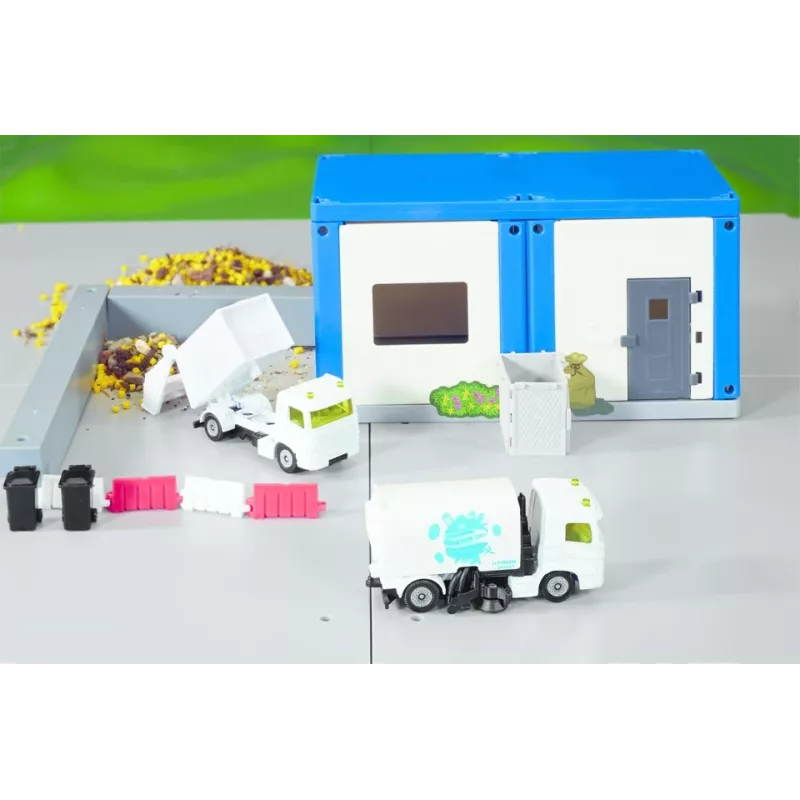 Conjunto de veículos de brinquedo Siku Municipal: varredora e camião do lixo, metal/plástico, branco, a partir de 3 anos