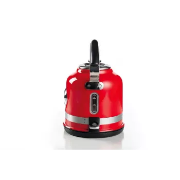 Chaleira Ariete 2854 Moderna, 2000 W, capacidade 1,7 l, sem fios 360°, sistema de desligamento automático, filtro removível, nível de água visível, termómetro, vermelho