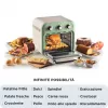 Fritadeira de ar quente e forno Ariete 4632 Vintage, 1400W, 2em1, capacidade 16L, acessórios incluídos, temporizador 60 minutos, vidro duplo, verde