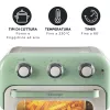 Fritadeira de ar quente e forno Ariete 4632 Vintage, 1400W, 2em1, capacidade 16L, acessórios incluídos, temporizador 60 minutos, vidro duplo, verde
