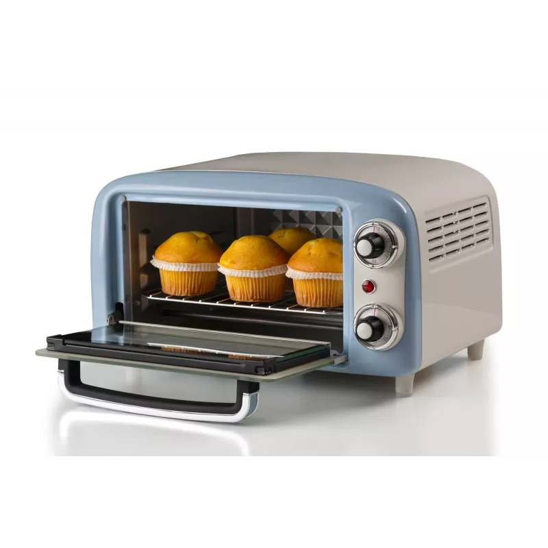 Forno elétrico Ariete 3919 Vintage, 800 W, capacidade 10 l, vidro duplo, retro, azul