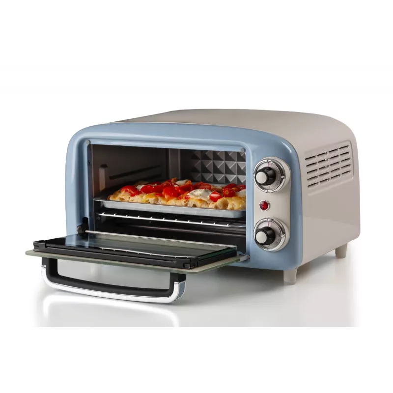 Forno elétrico Ariete 3919 Vintage, 800 W, capacidade 10 l, vidro duplo, retro, azul