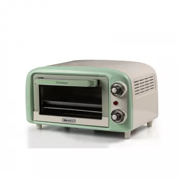 Mini-forno elétrico Ariete 3919 Vintage, 800 W, capacidade 10 L, vidro duplo, retro, verde