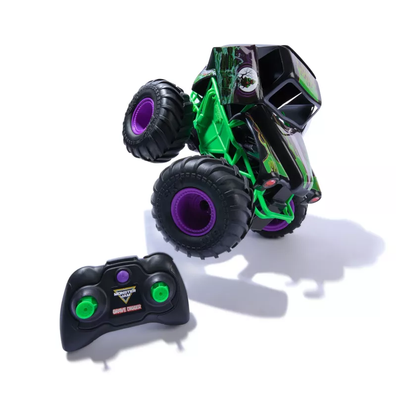 Monster Jam, veículo oficial Smash & Bash Grave Digger telecomandado para interior e exterior, monstro truck reparável à escala 1:15, brinquedo para rapazes e raparigas a partir dos 4 anos