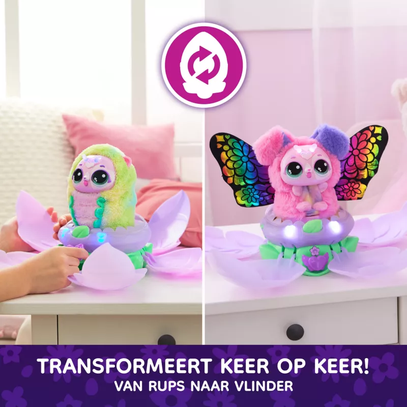 Hatchimals Bloomables de , Puppyfly brinquedo interativo surpresa e flor com revelação e transformação repetíveis, mais de 100 sons e reações (estilos variam), brinquedo para raparigas e rapazes