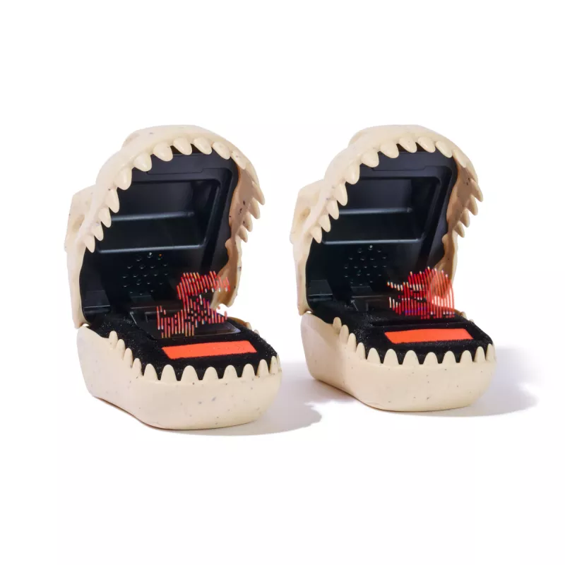 Brinquedo interativo dinossauro Spinmaster Bitzee Jurassic World – 25 dinossauros no interior, pods reativos ao toque, pilha AA, bege