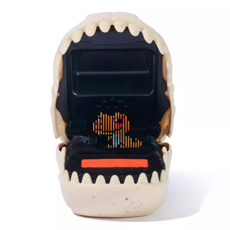 Brinquedo interativo dinossauro Spinmaster Bitzee Jurassic World – 25 dinossauros no interior, pods reativos ao toque, pilha AA, bege