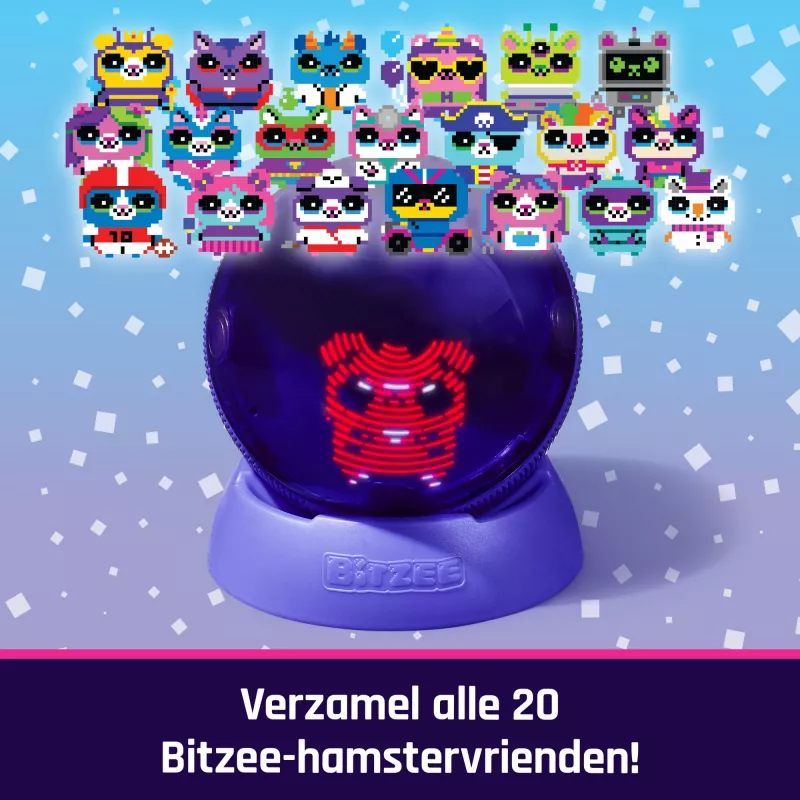 Brinquedo interativo bola de hamster Spinmaster Bitzee com mais de 20 hamsters digitais, rola e reage ao toque, pilha AA, multicolor