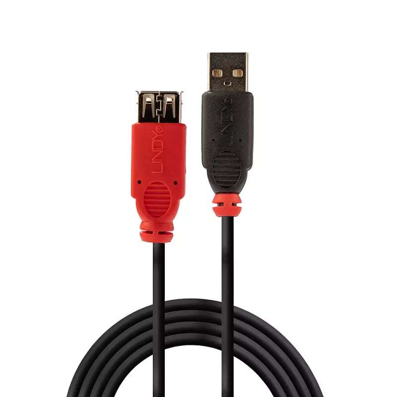 Lindy 42817 cabo de extensão ativo USB 2.0 Slim, USB-A macho para USB-A fêmea, 5 m, preto