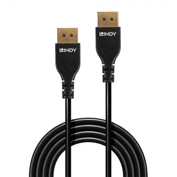 Cabo DisplayPort 1.4 fino Lindy 1m, 1 m, DisplayPort, DisplayPort, macho, macho, 7680 x 4320 píxeis