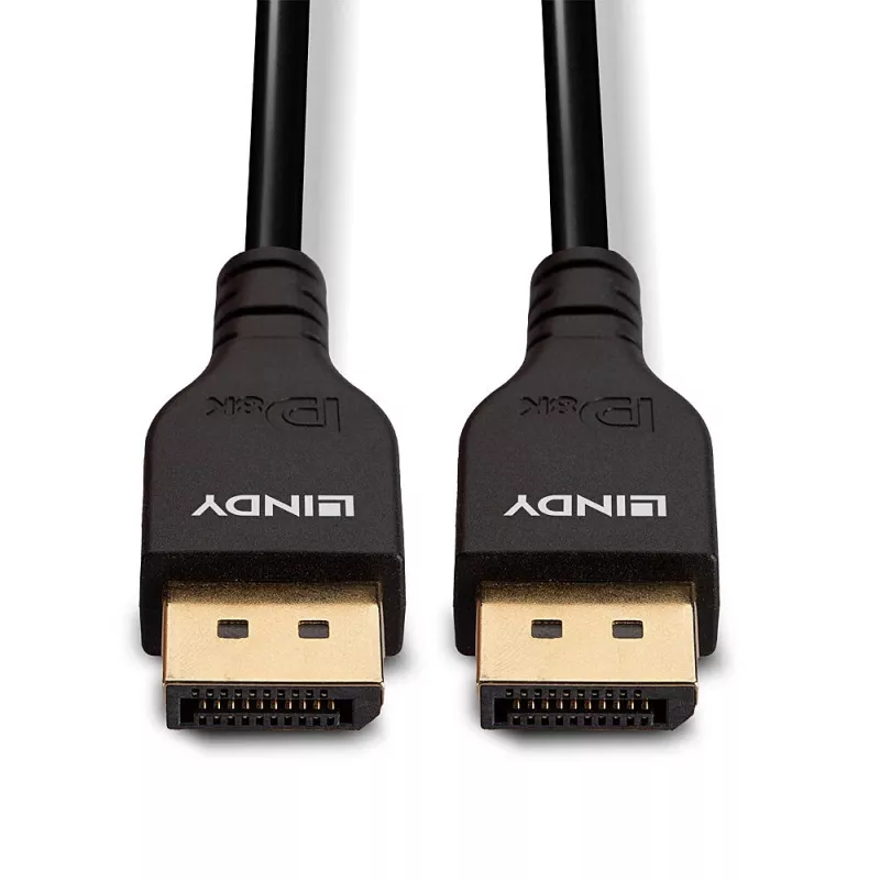Cabo DisplayPort 1.4 fino Lindy 1m, 1 m, DisplayPort, DisplayPort, macho, macho, 7680 x 4320 píxeis
