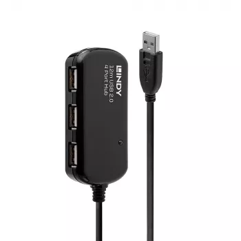 Extensão ativa USB 2.0 Pro Hub Lindy 12m