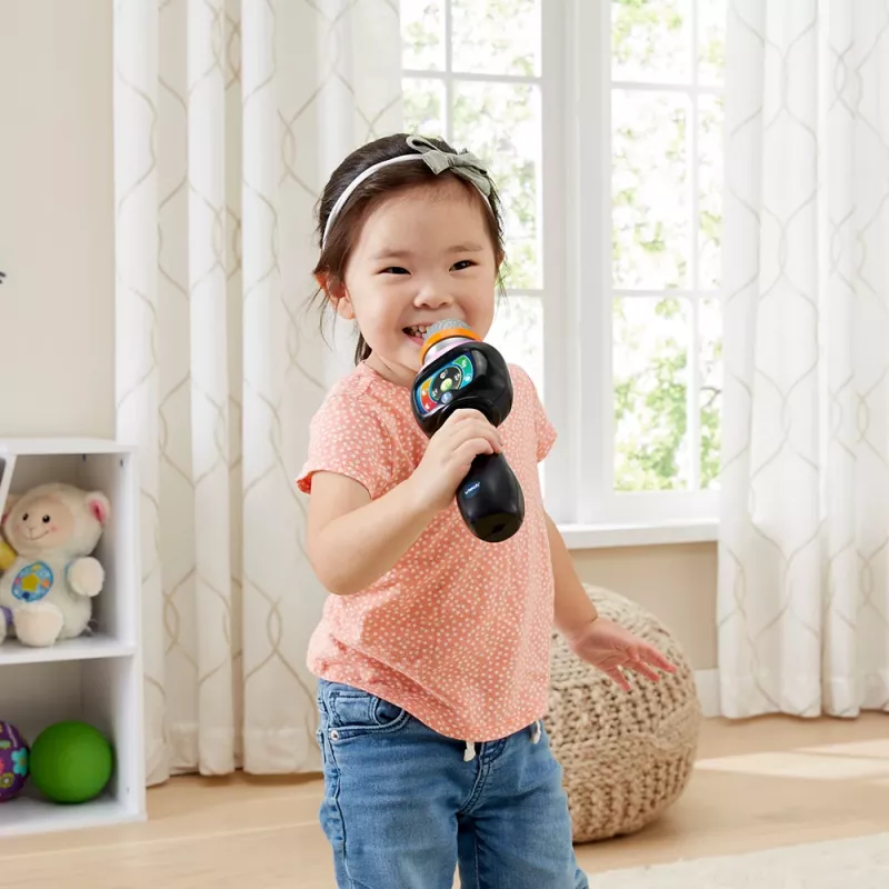 VTech Baby Microfone Mágico de Cantar, microfone de brincar, 2 ano(s), AAA, 200 g, preto