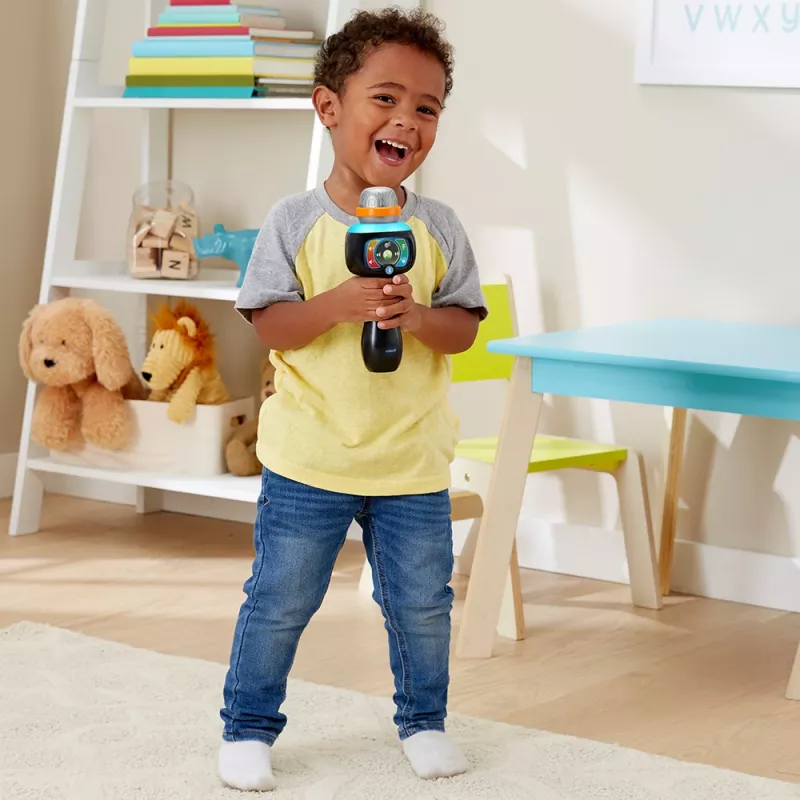 VTech Baby Microfone Mágico de Cantar, microfone de brincar, 2 ano(s), AAA, 200 g, preto