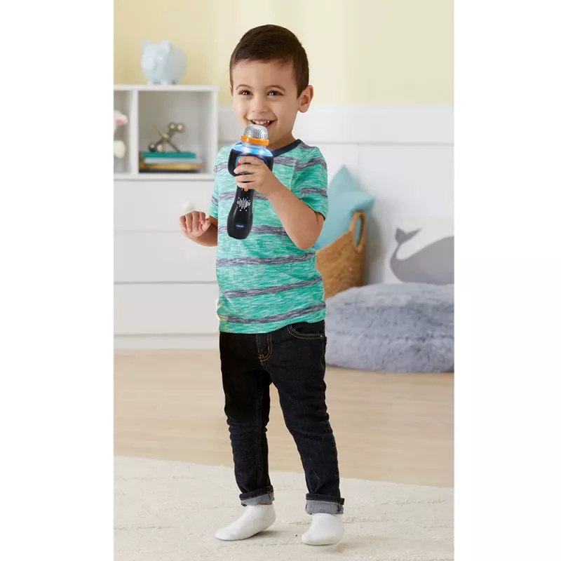 VTech Baby Microfone Mágico de Cantar, microfone de brincar, 2 ano(s), AAA, 200 g, preto