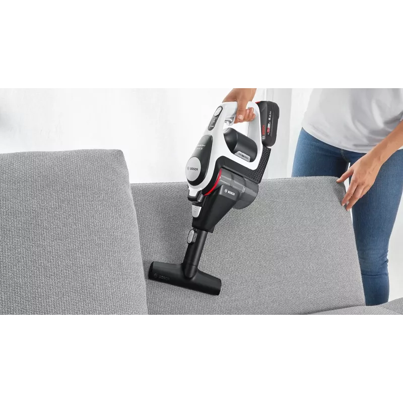 Aspirador vertical/aspiração com bateria Bosch Serie 8 BSS825ALL bateria seco sem saco preto, branco 5 Ah