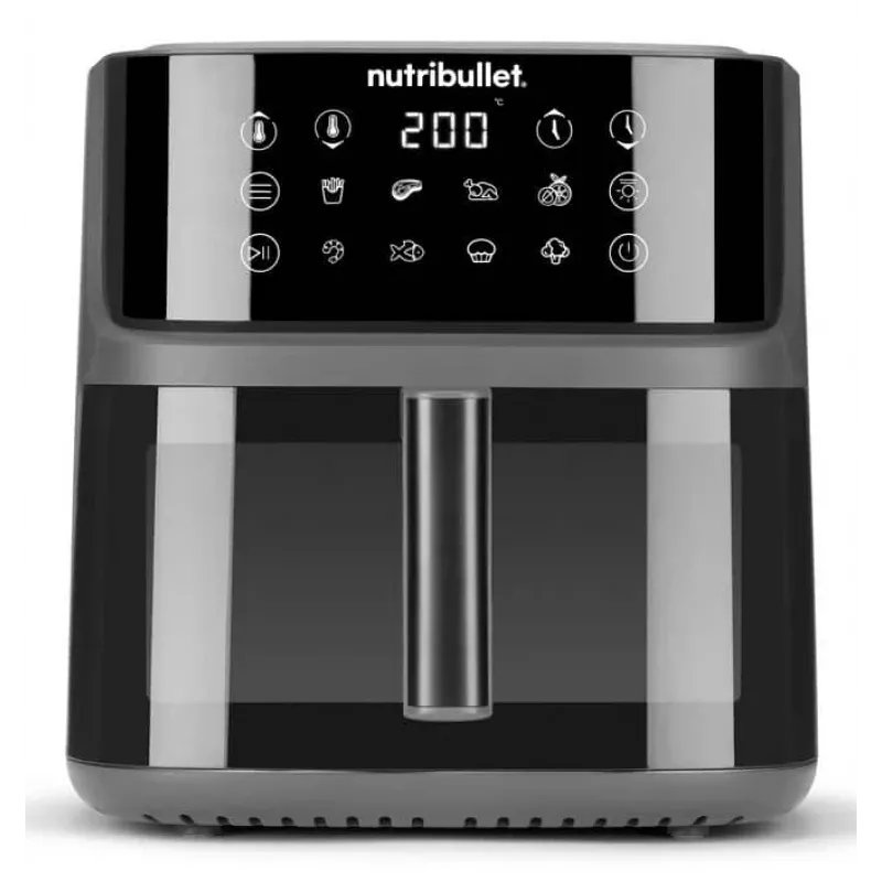 Fritadeira de ar quente NutriBullet CrispLite Vision Single 8 L de bancada 2000 W preta
