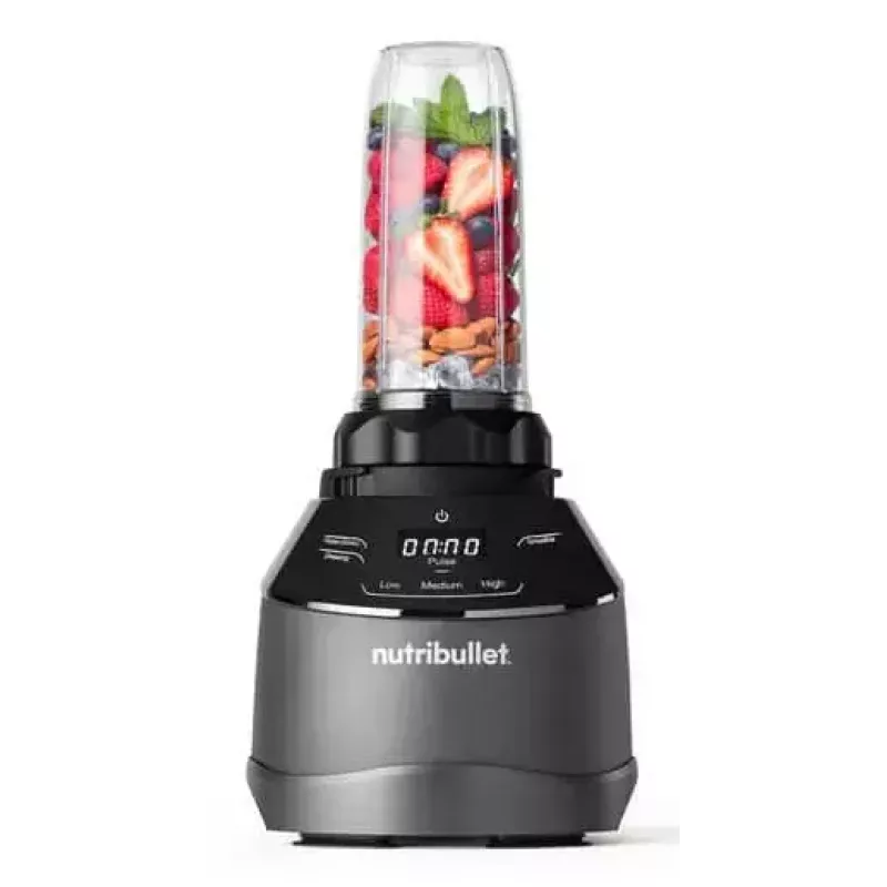 Robot de cozinha NUTRIBULLET NBF580B — 1500 W, tigela de 1,8 L, preto, lâminas em aço inoxidável