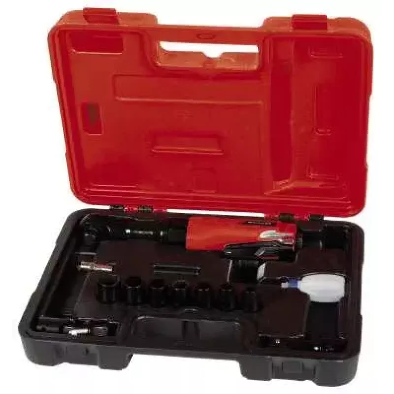 Einhell TC-PR 68 chave de roquete pneumática, 1/2", 68 Nm, 6,3 bar, M10, com 7 chaves de caixa e mala, vermelho/preto