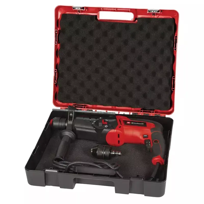 Einhell TE-RH 950 5F martelo perfurador, 950 W, 3 J, SDS-plus, 2600 rpm, com mala, preto/vermelho
