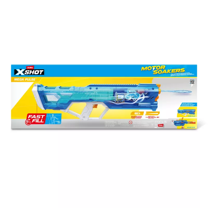 Pistola de água Zuru Mega Pulse Motor Soaker XSHOT — pistola de água motorizada a pilhas (modelo 118159)