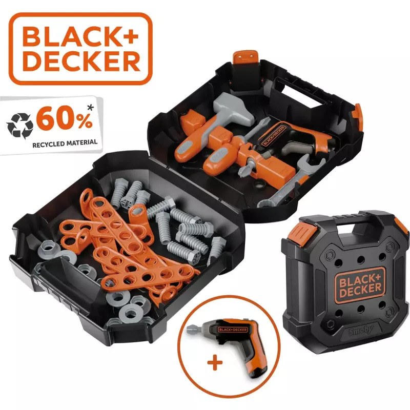 Mala de ferramentas infantil Simba-Dickie Smoby Black+Decker conjunto de ferramentas de brincar