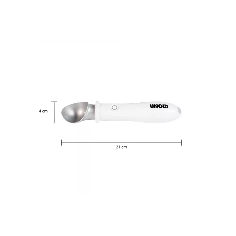 Colher para gelado Unold 488990 4 mm aço inoxidável plástico branco