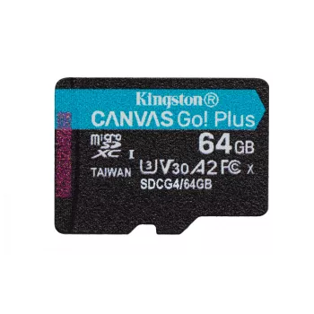 Kingston Technology 64GB microSDXC Canvas Go Plus Gen4 200R A2 U3 embalagem individual sem ADP